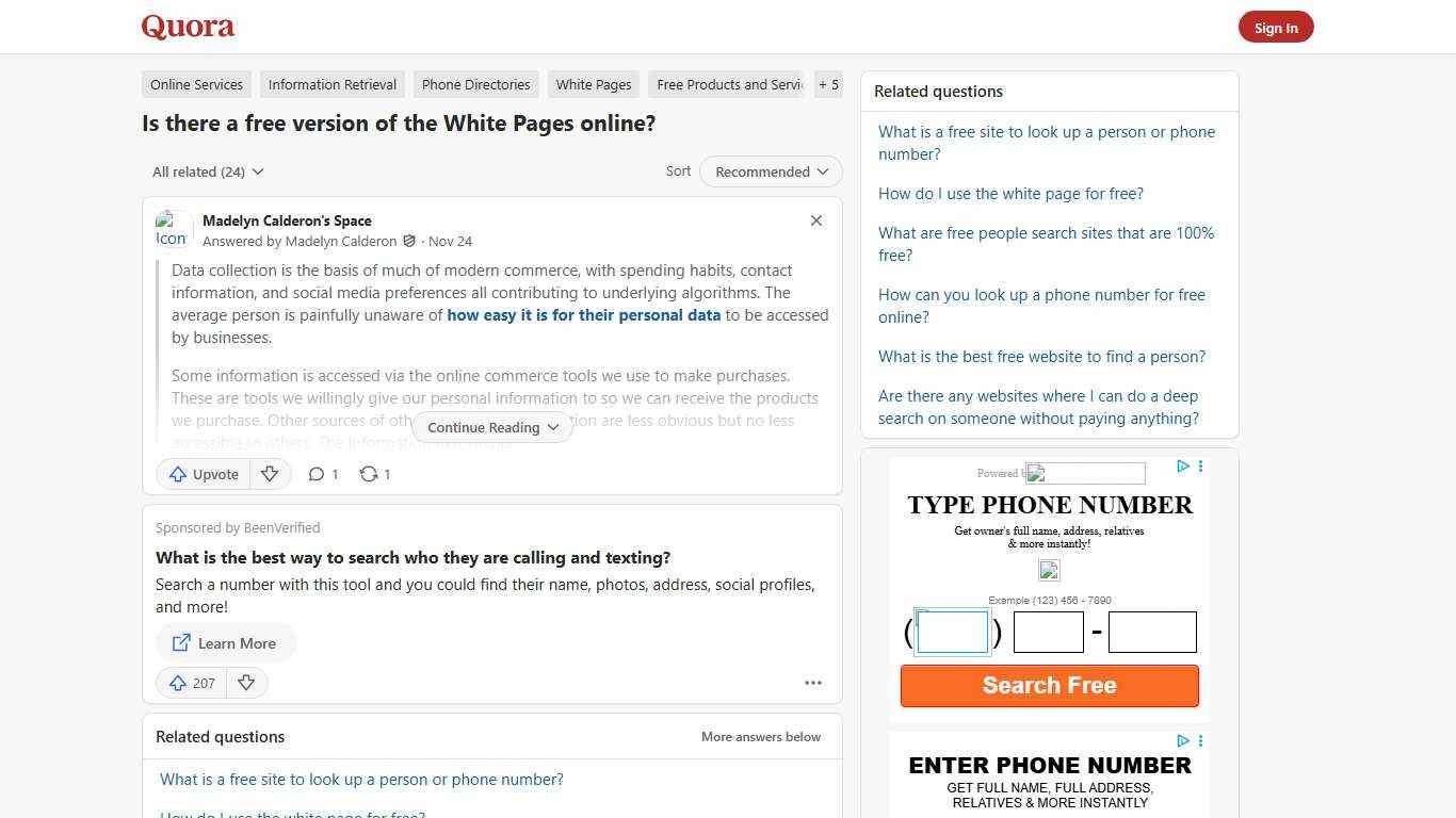 Is there a free version of the White Pages online? - Quora